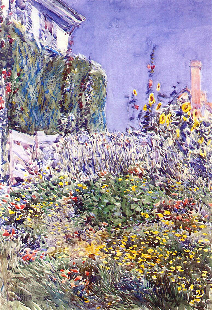 Frederick Childe Hassam Dexter`s Garden, 1892 oil painting reproduction