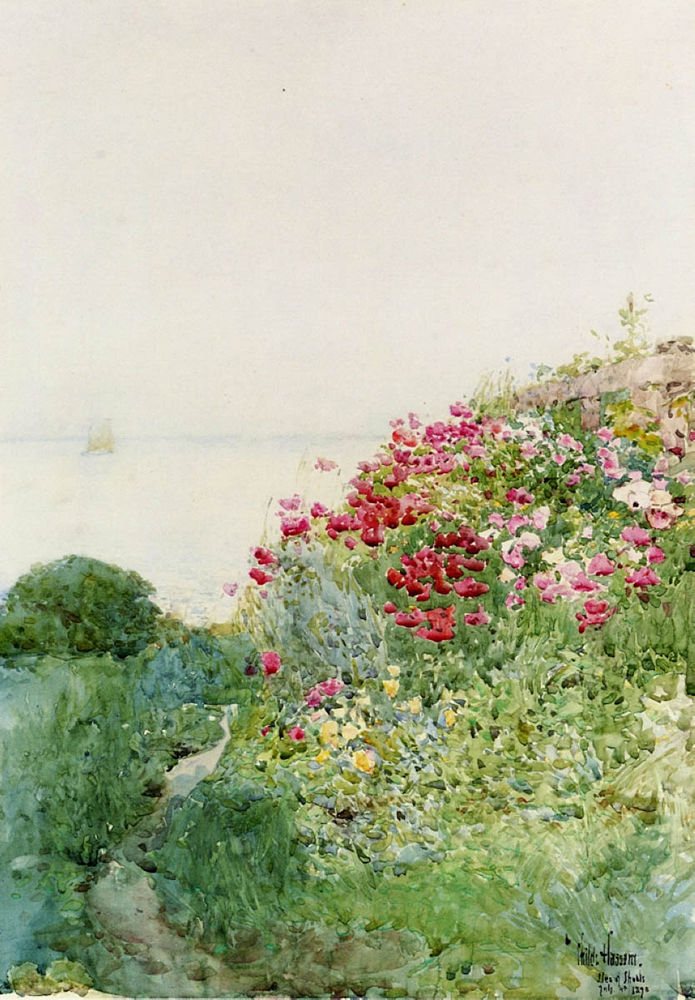 Frederick Childe Hassam Field of Poppies, Isles of Shaos, Appledore, 1890 oil painting reproduction