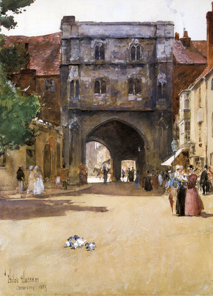 Frederick Childe Hassam Gateway at Canterbury, 1889 oil painting reproduction