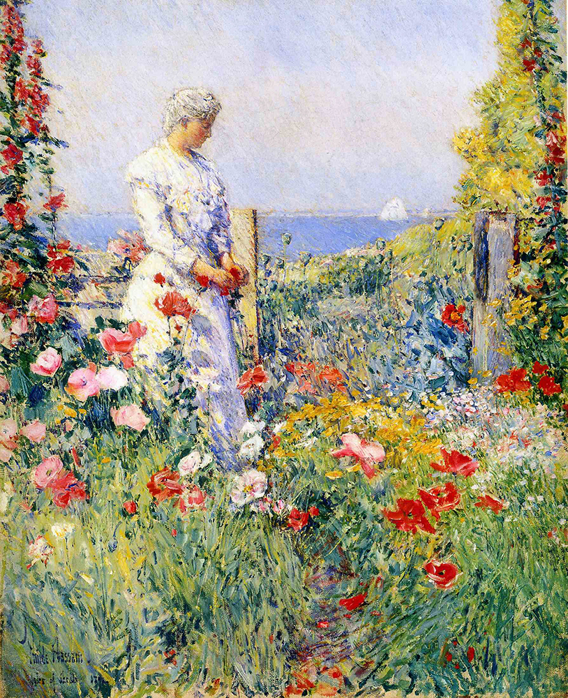 Frederick Childe Hassam In the Garden (aka Celia Thaxter in Her Garden), 1892 oil painting reproduction