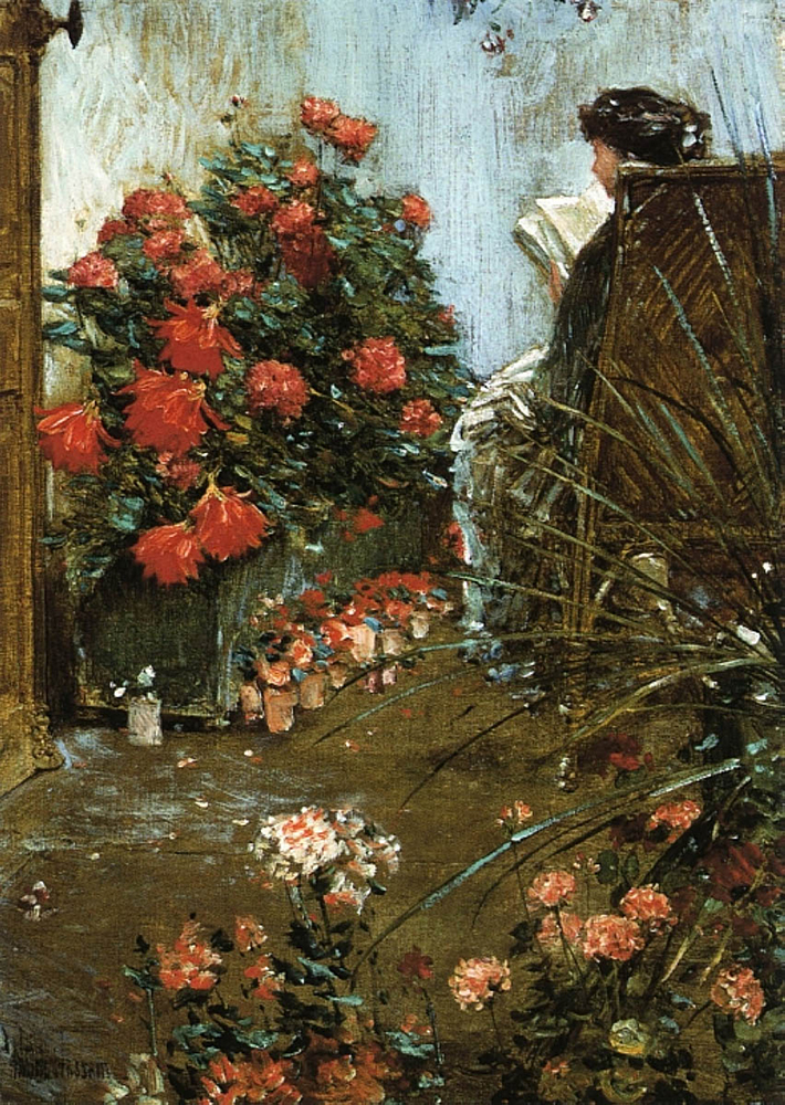 Frederick Childe Hassam In the Garden at Villers-le-Bel, 1889 oil painting reproduction