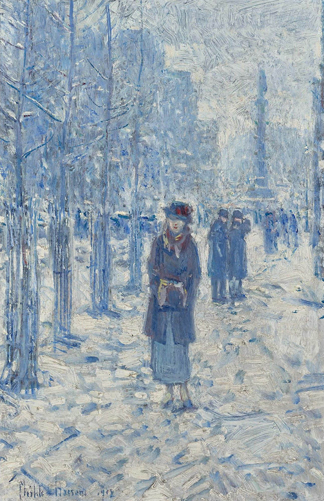 Frederick Childe Hassam Kitty Walking in Snow, 1918 oil painting reproduction