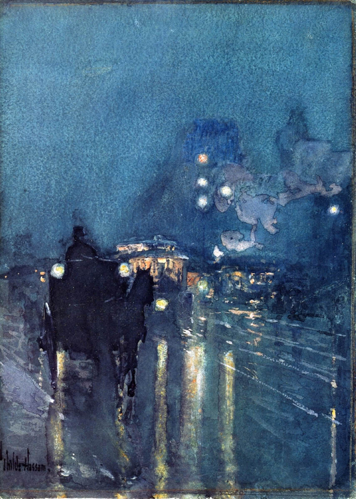 Frederick Childe Hassam Nocturne, Railway Crossing, Chicago, 1892-93 oil painting reproduction