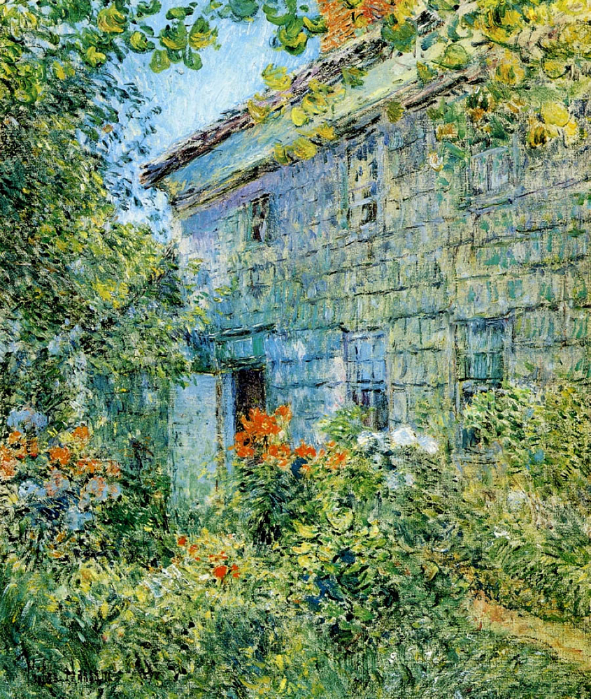 Frederick Childe Hassam Old House and Garden, East Hampton, 1898 oil painting reproduction