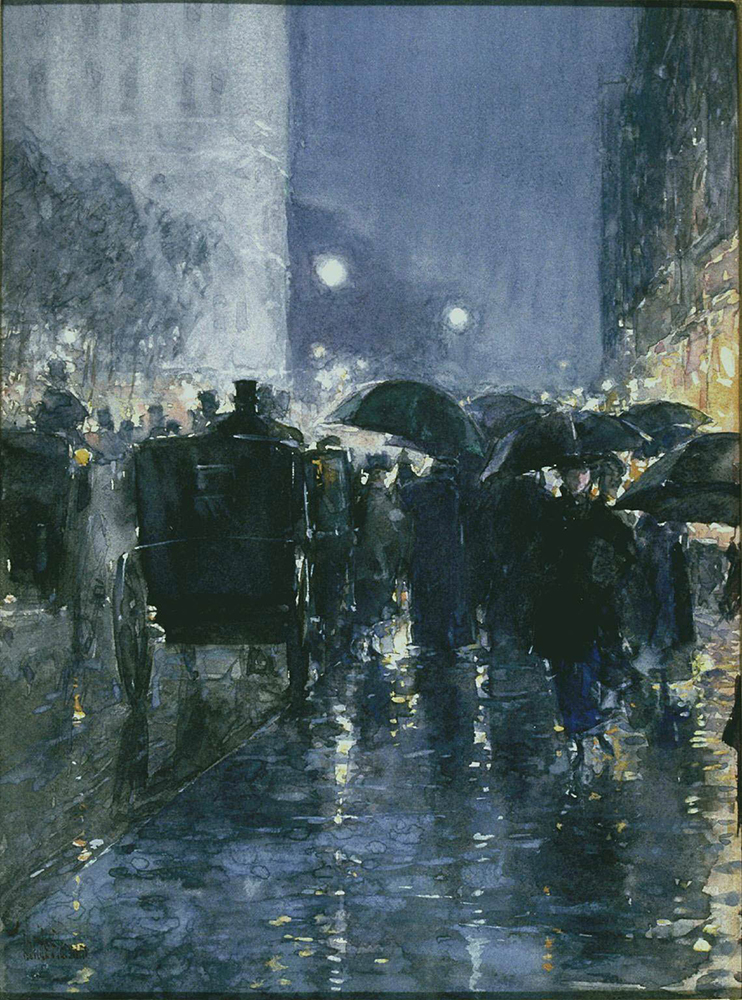 Frederick Childe Hassam Rainy Night, 1895 oil painting reproduction