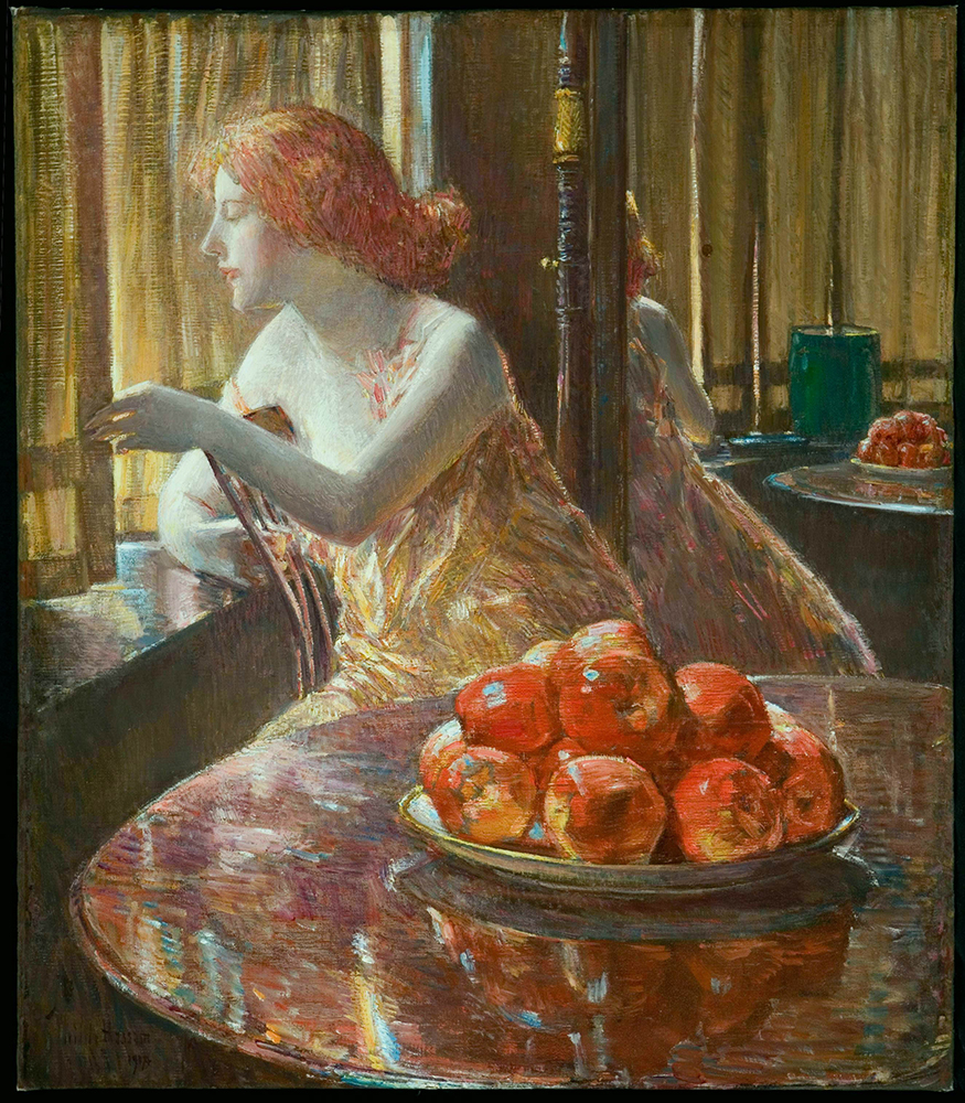 Frederick Childe Hassam Reflection (Kitty Hughes), 1917 oil painting reproduction