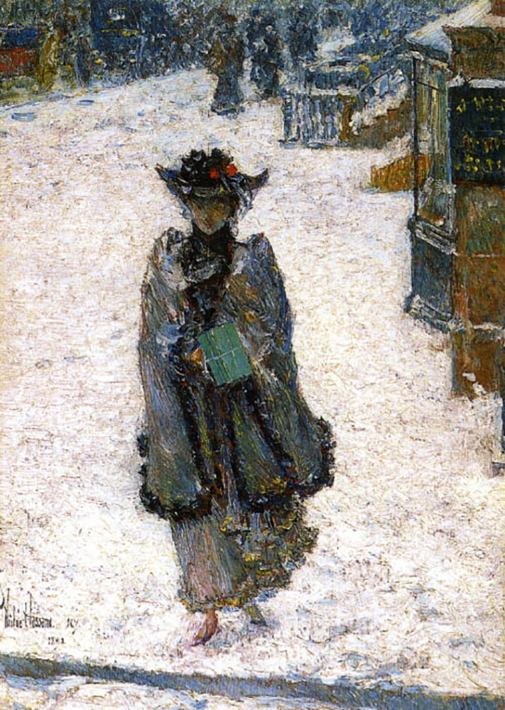 Frederick Childe Hassam Street Scene, Christmas Morning, 1892 oil painting reproduction