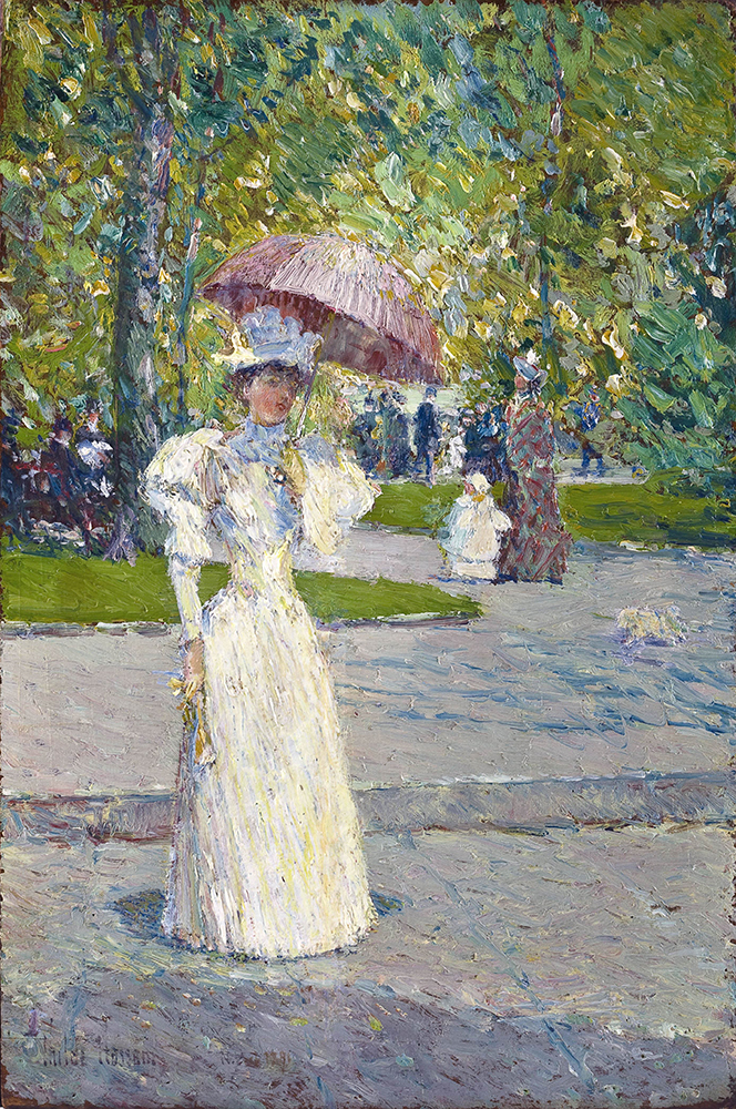Frederick Childe Hassam Woman with a Parasol in a Park, 1891 oil painting reproduction