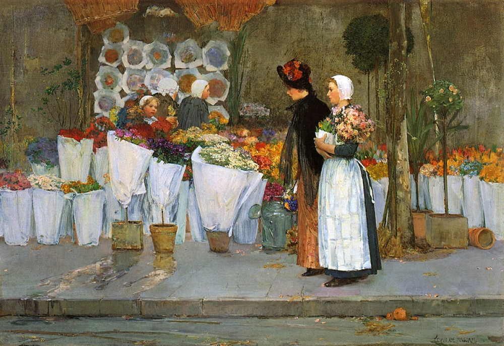 Frederick Childe Hassam At the Florist, 1889 oil painting reproduction