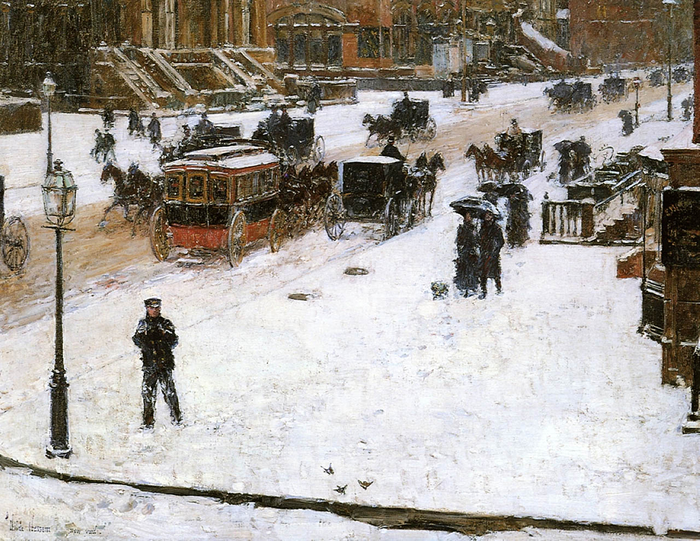 Frederick Childe Hassam Fifth Avenue in Winter, 1890 oil painting reproduction