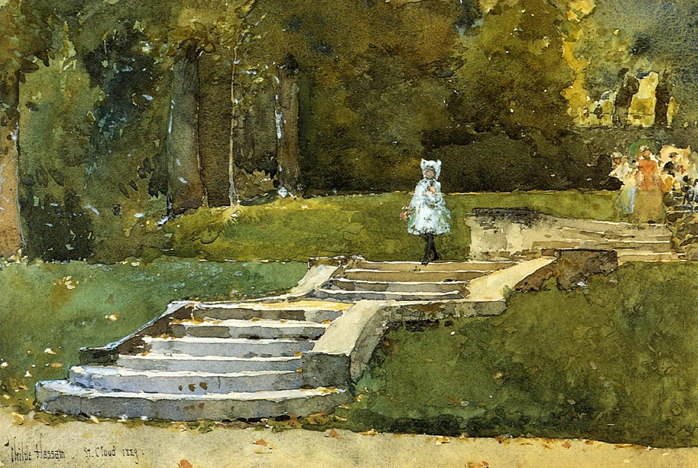 Frederick Childe Hassam In the Park at St. Cloud, 1889 oil painting reproduction