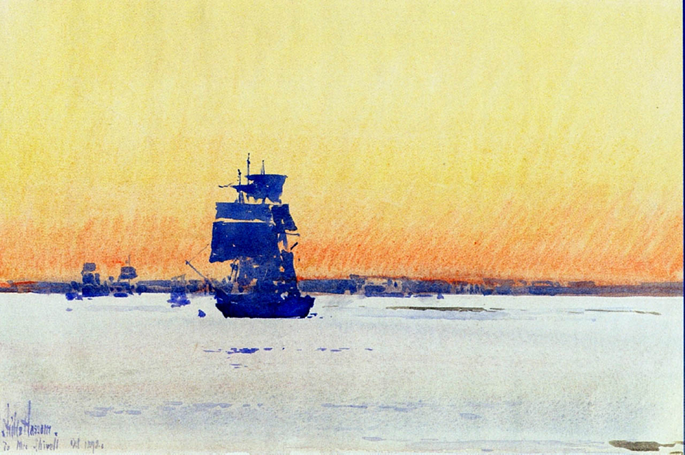 Frederick Childe Hassam Sailing Ship Locked in Ice, 1893 oil painting reproduction