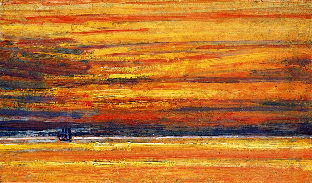 Frederick Childe Hassam Sailing Vessel at Sea, Sunset, 1904 oil painting reproduction