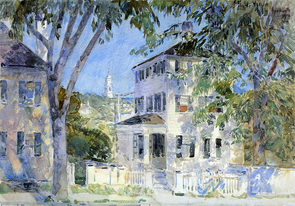 Frederick Childe Hassam Street in Portsmouth, 1917 oil painting reproduction