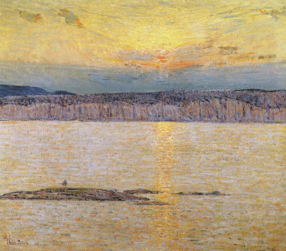 Frederick Childe Hassam Sunset - Ironbound, Mr. Desert, Main, 1896 oil painting reproduction