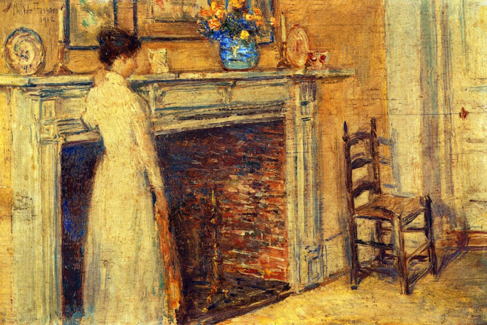 Frederick Childe Hassam The Fireplace, 1912 oil painting reproduction