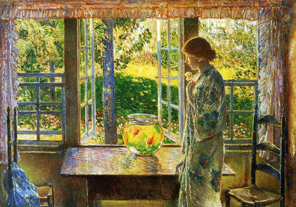 Frederick Childe Hassam The Goldfish Window, 1916 oil painting reproduction