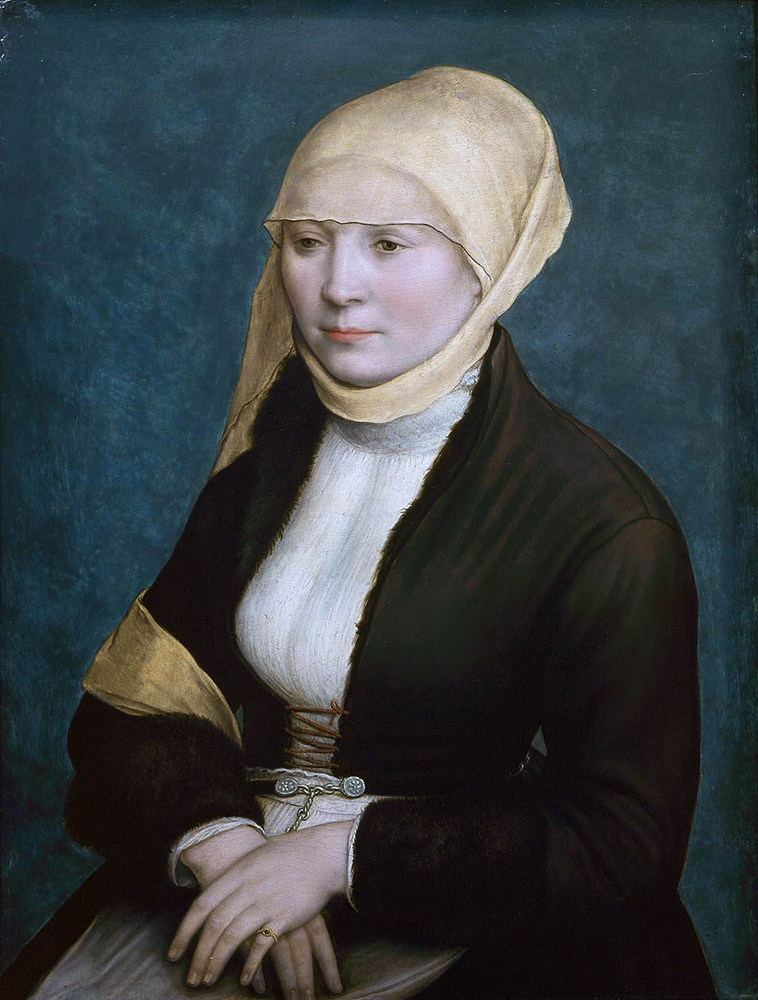 Hans Holbein the Younger Portrait of a woman from southern Germany. Workshop of Hans Holbein the Younger. c.1520-25 oil painting reproduction