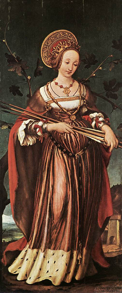 Hans Holbein the Younger St Ursula. c.1523 oil painting reproduction