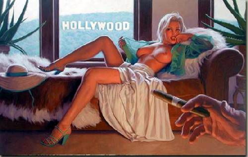 Erotic Art - Pinup - Casting Couch painting for sale Hild17