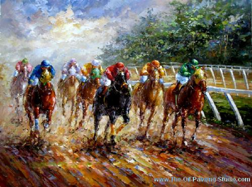 Sports Art - Horse Racing - To the Finish Line painting for sale Hora2