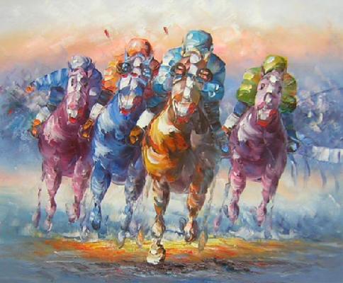 Sports Art - Horse Racing - Theyre Off! painting for sale Hora7