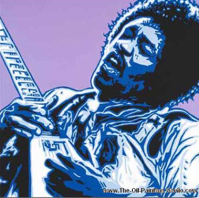 Pop and Rock Portraits - Rock - Jimi Hendrix painting for sale Jimi1