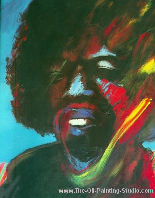 Pop and Rock Portraits - Rock - Jimi Hendrix 2 painting for sale Jimi2