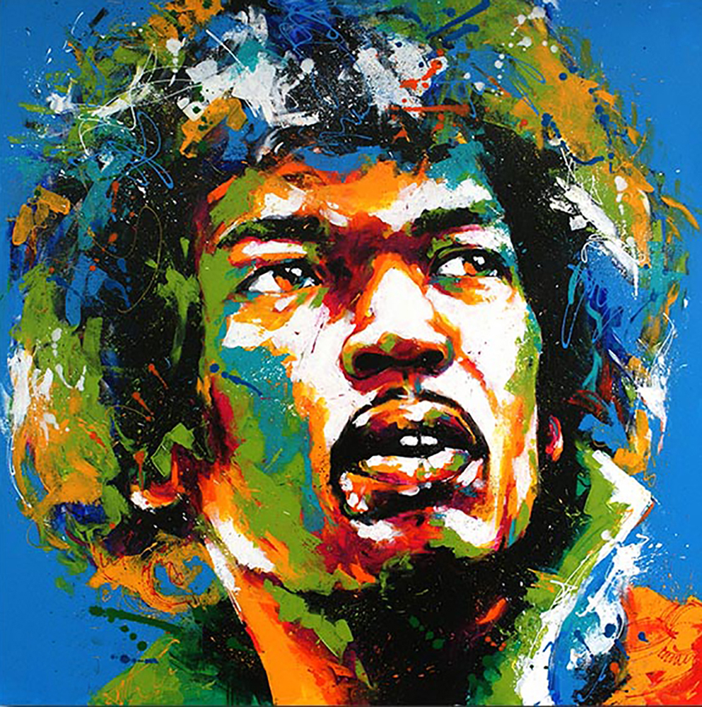 Pop and Rock Portraits - Rock - Jimi Hendrix 3 painting for sale Jimi3