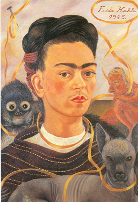 Frida Kahlo Self-Portrait with Small Monkeys oil painting reproduction