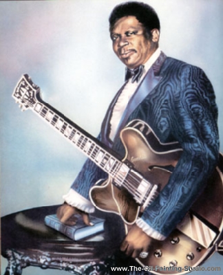 Pop and Rock Portraits - Rock - B.B. King painting for sale King1