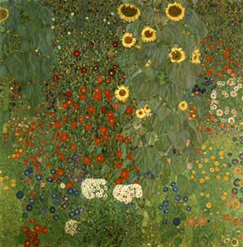 Gustave Klimt Farm Garden with Sunflowers oil painting reproduction