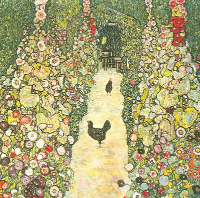 Gustave Klimt Garden Path with Chickens oil painting reproduction