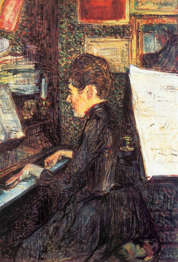 Henri Toulouse-Lautrec Mille. Dihau Playing the Piano - 1890  oil painting reproduction