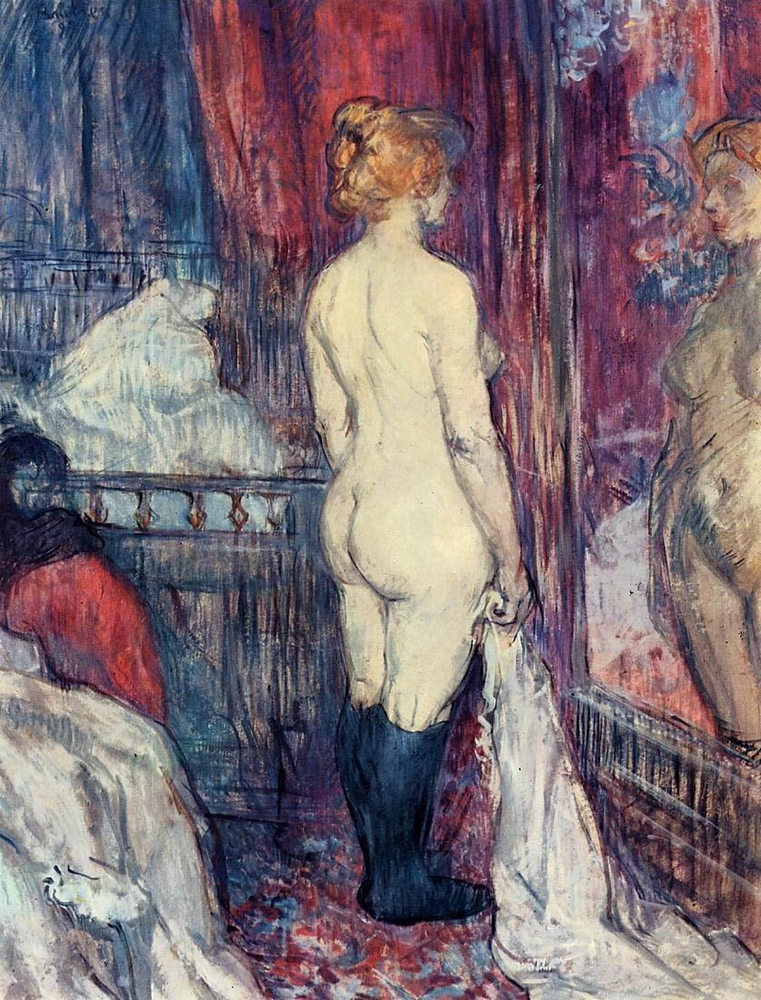 Henri Toulouse-Lautrec Nude Standing before a Mirror - 1897  oil painting reproduction