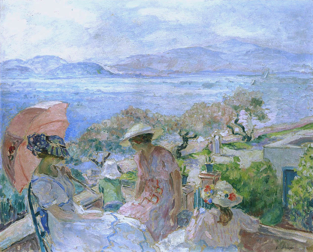 Henri Lebasque On the Terrace by the Sea at St Maxime oil painting reproduction