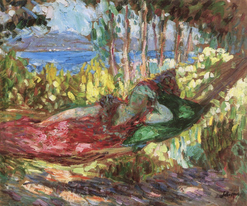 Henri Lebasque Saint-Tropez, Young Woman in a Hammock, 1906 oil painting reproduction