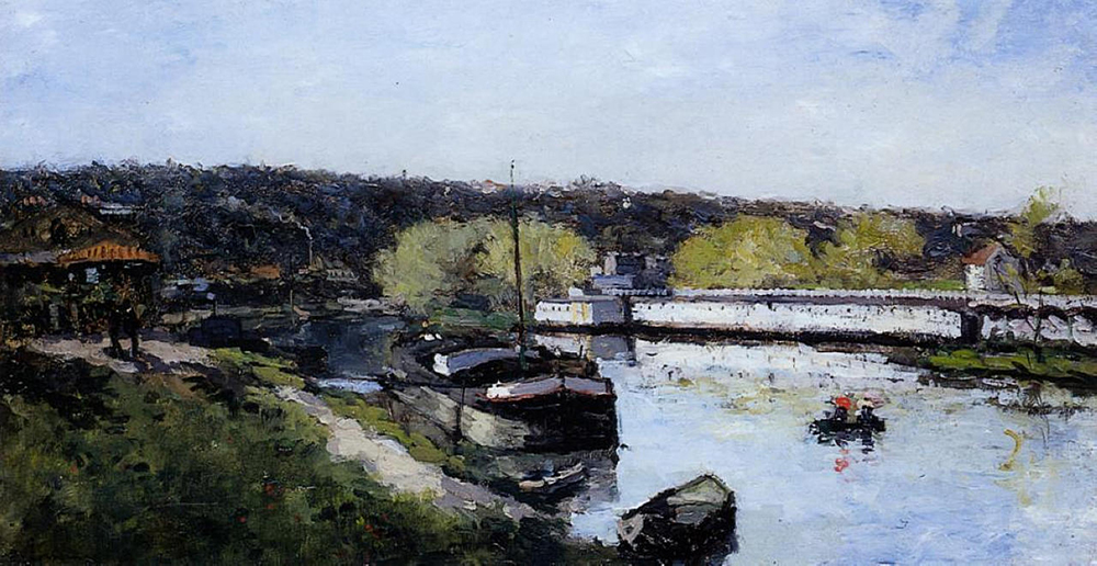 Albert Lebourg Barge on the Seine at Basd Meudon oil painting reproduction