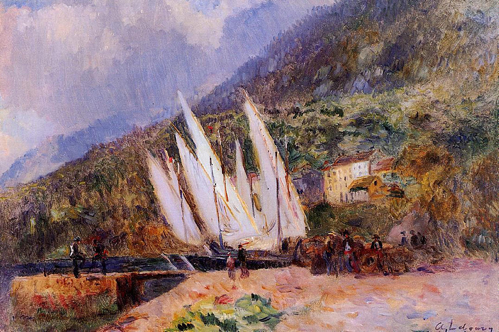 Albert Lebourg Boats Docked at Saint Gingolph oil painting reproduction