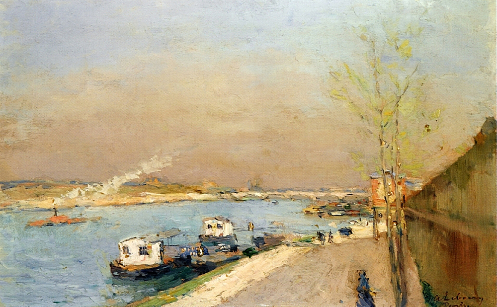 Albert Lebourg Quay on the Seine, Spring Morning oil painting reproduction