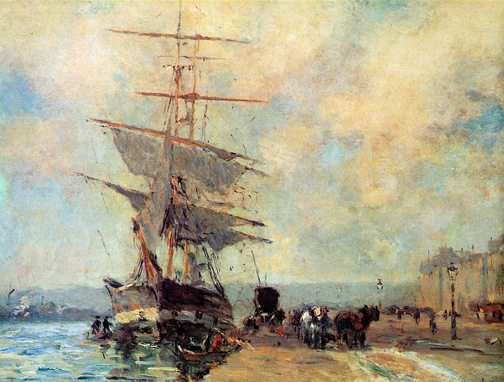 Albert Lebourg Ship in Harbour Rouen oil painting reproduction