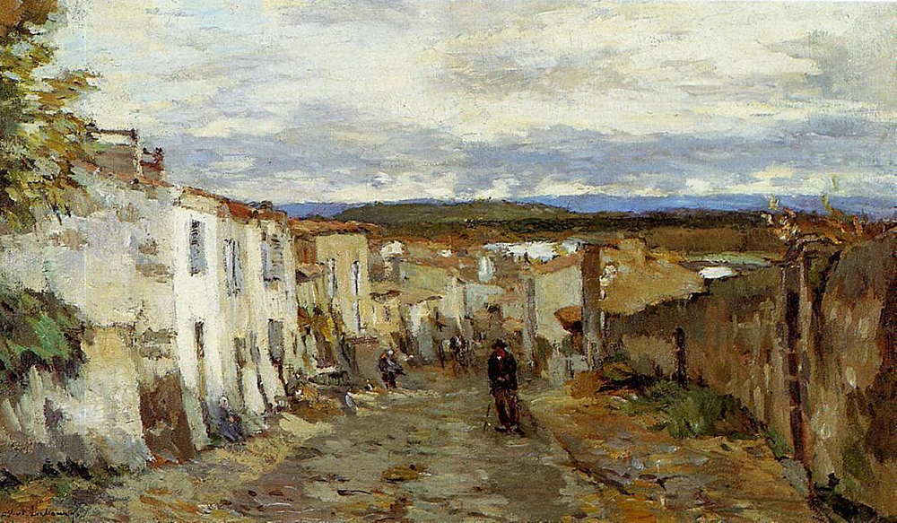Albert Lebourg Street in Pont du Chateau oil painting reproduction