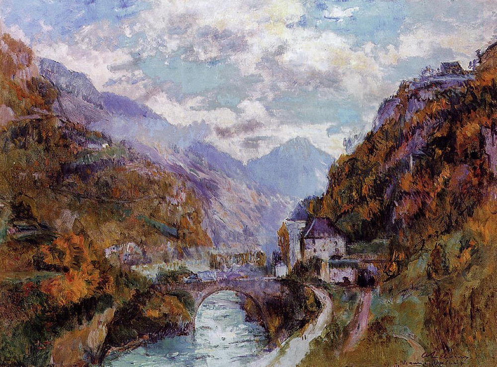Albert Lebourg The Rhone at Saint Maurice, Valais oil painting reproduction