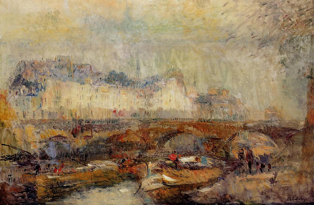Albert Lebourg The Small Arm of the Seine at Pont Neuf oil painting reproduction