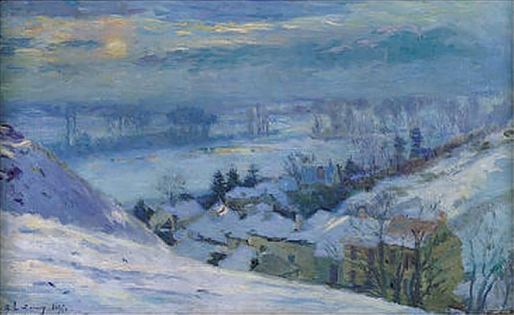 Albert Lebourg The Village of Herblay under Snow, 1895 oil painting reproduction