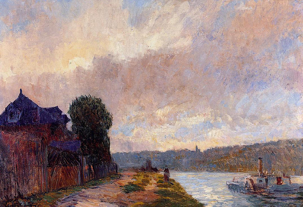 Albert Lebourg Tugboat on the Seine Downstream from Rouen oil painting reproduction