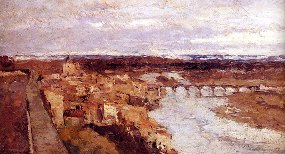 Albert Lebourg View of the Town of Pont du Chateau oil painting reproduction