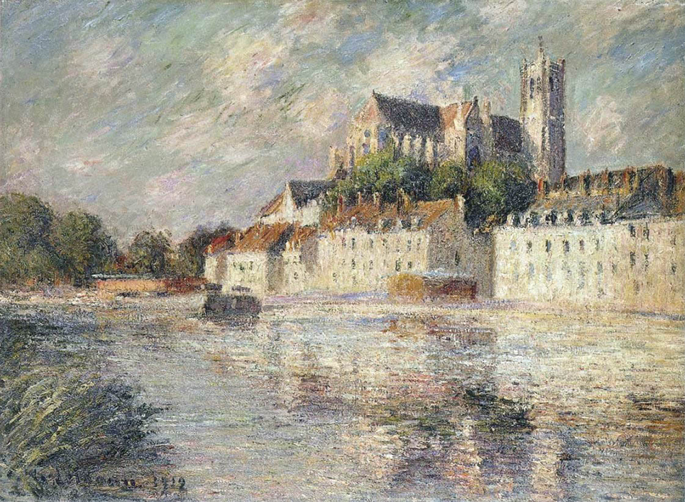 Gustave Loiseau The Auxerre Cathedral, 1912 oil painting reproduction