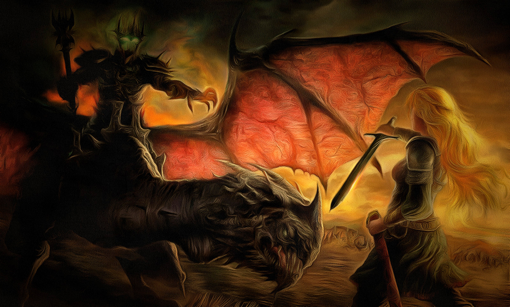  Movie Art - Lord of the Rings - Dragon painting for sale LOTR07