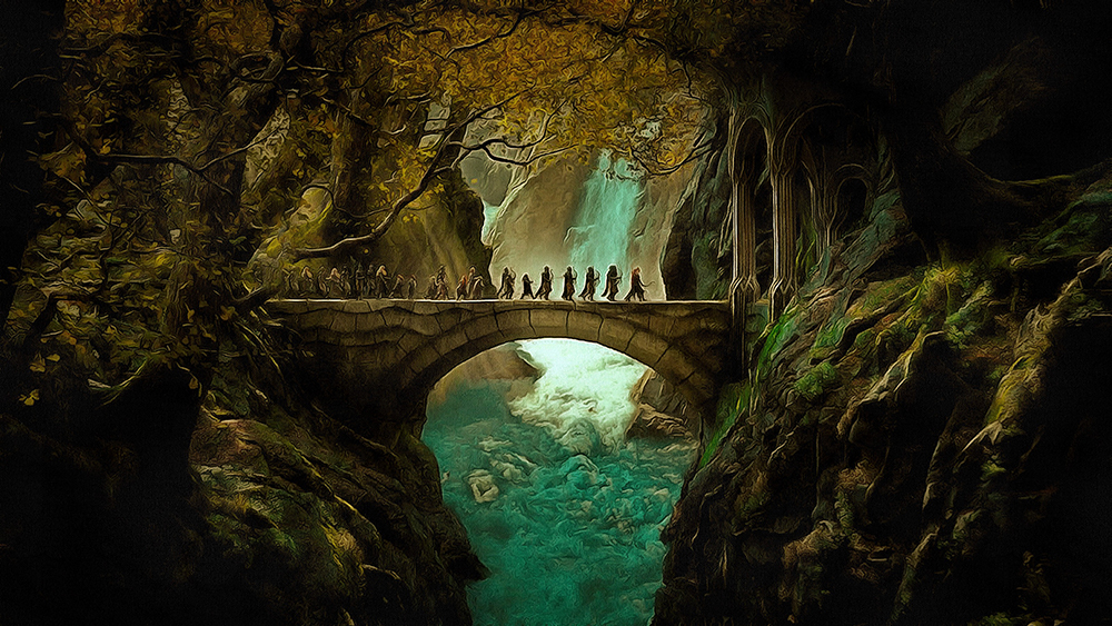  Movie Art - Lord of the Rings - Bridge Crossing painting for sale LOTR12